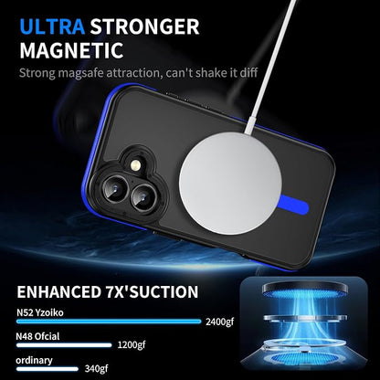 Strong Magnetic Case for iPhone 16 [5X Military-Grade Protection] Compatible with fit MagSafe Shockproof Slim Thin Cover 6.1 inch 16 Phone case, Blue Bumper