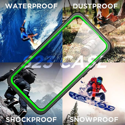 Temdan for Samsung Galaxy S23 Case,Waterproof Built-in Lens & Screen Protector[Full Body Shockproof][12 FT Military Drop Proof][Dustproof][IP68 Underwater] Case for Galaxy S23 6.1’’-Green