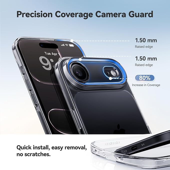 CASEKOO for iPhone 17 Air Case Crystal Clear, Patented Anti-Yellow & Virgin TPU, 15FT Military-Grade Drop Protection, Slim Transparent Women Men Funda para for iPhone 17 Air Case 6.5 inch, Clear