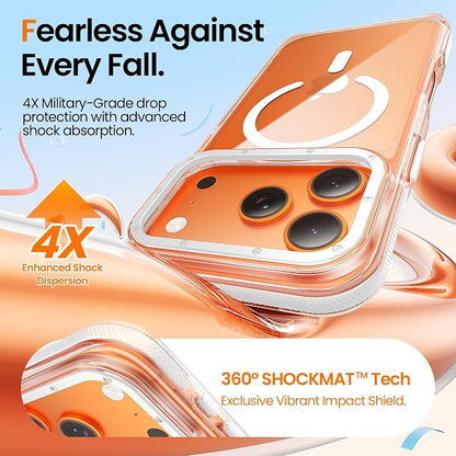 Strong Magnetic for iPhone 17 Pro Max case [10Ft Military-Grade Protection] Compatible with fit MagSafe Shockproof Slim Thin Cover case for iPhone 17 Pro Max 6.9 inch, Clear White