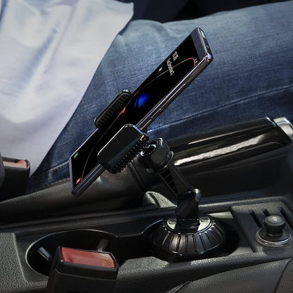 Scosche UHCUP2M-SP1 Universal Cup Phone Holder Mount with Adjustable Arms and Adjustable Base, Expands to Fit Cupholder, 360 Degree View Rotation