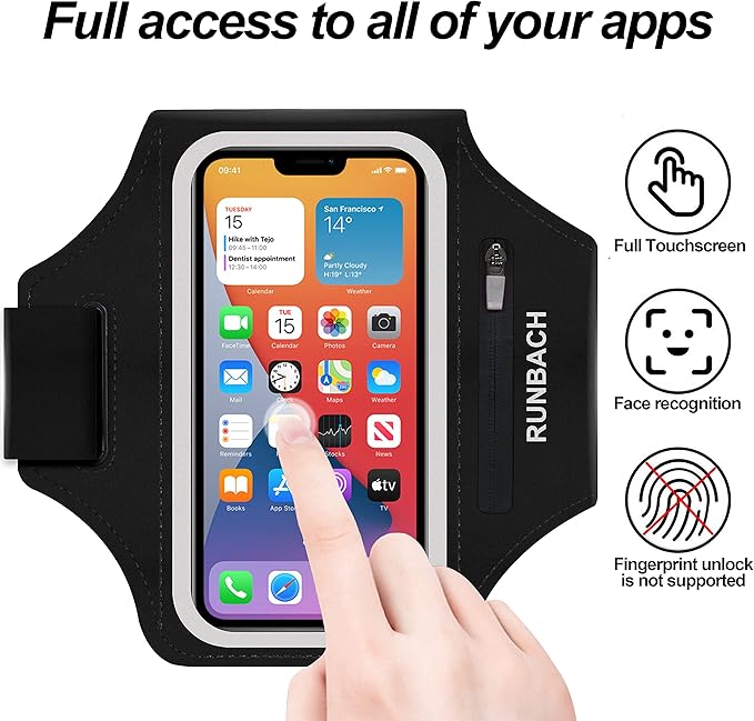 Armband for Samsung Galaxy S26 Ultra/S25 Ultra/S24 Ultra/S23 Ultra/S22 Ultra/S21 Ultra/S20 Ultra/S26+/S25+/S24+/S23+/S22+/S21+/S20+/S10+/S9+/S8+, with Zipper Pocket for for Galaxy Buds (Black)