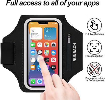 Armband for Samsung Galaxy S26 Ultra/S25 Ultra/S24 Ultra/S23 Ultra/S22 Ultra/S21 Ultra/S20 Ultra/S26+/S25+/S24+/S23+/S22+/S21+/S20+/S10+/S9+/S8+, with Zipper Pocket for for Galaxy Buds (Black)