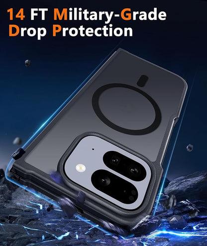 FNTCASE for Google Pixel 10-Pro-Fold Magnetic Case: Translucent Matte Textured Military Grade Drop Protection Cell Phone Cover - Slim Rugged Durable Shockproof Protective Bumper Cases