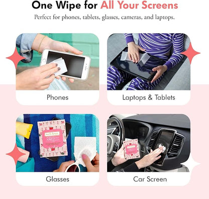 Well-Kept Tech & Lens Wipes - Eyeglass, Screen & Phone Cleaning, Multi-Surface, Lint-Free, Pre Moistened, Streak-Free & Non Scratching - Choupette, 12 Pack (180 Count)