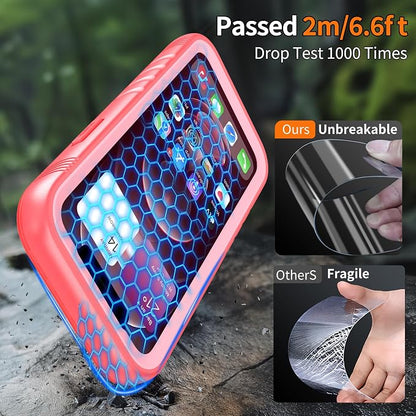 Cozycase Compatible with iPhone 12 Pro Max Case Waterproof, Built-in Screen Protector, Full Body Protective Cover, Shockproof Waterproof Case for iPhone 12 Pro Max 6.7 inch 2020 (Pink)