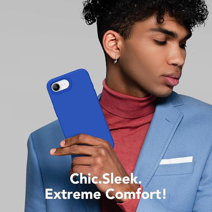 Magnetic for iPhone 17e/iPhone 16e Case, Compatible with MagSafe, [Soft Anti-Scratch Microfiber Lining] Slim Silicone Shockproof Protective Phone Case for iPhone 17e/16e 6.1", Klein Blue