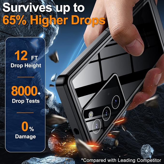 Hualele for Samsung Galaxy Note 20 Case Waterproof, Built in Lens & Screen Protector Rugged Full Body Heavy Duty Protective Military Grade IP68 Underwater Cover Case for Galaxy Note 20 Black