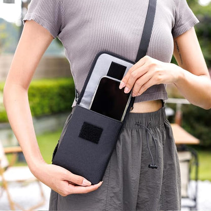 KIWIFOTOS Travel Cell Phone Pouch Belt Pouch, Phone Holster Crossbody Bag with Shoulder Strap for iPhone 17 16 15 14 Pro Max Case Holder with Neck Lanyard Smartphone Walking Passport Wallet