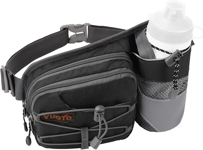 Waist Pack with Water Bottle Holder for Running Walking Hiking Fanny Pack Hydration Belt