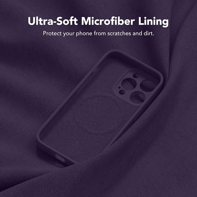 Magnetic for iPhone 14 Pro Max Case, Compatible with MagSafe, [Full Camera Protection][Screen Protector] Silicone Shockproof Protective Phone Case for iPhone 14 Pro Max 6.7", Deep Purple