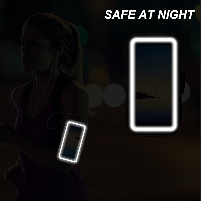 Armband for Galaxy Note 20/10+/9/8,Sweatproof Running Exercise Bag with Fingerprint Touch/Key Holder and Card Slot for Galaxy Note 20/10+/9/8(Black)