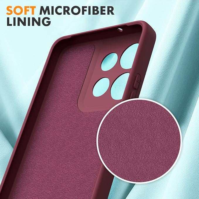 Case for Motorola Moto G Power (2025), 2 Pack Tempered Glass Screen Protectors, Soft TPU Silicone Shockproof Case-Burgundy