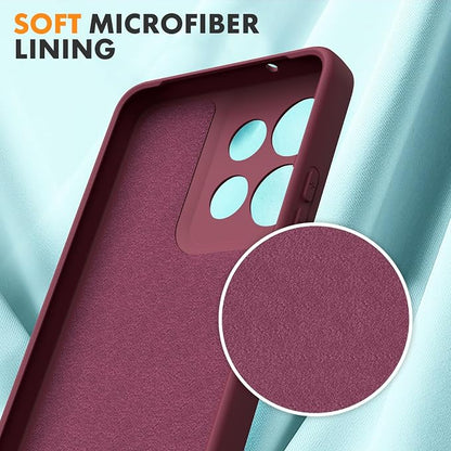Case for Motorola Moto G Power (2025), 2 Pack Tempered Glass Screen Protectors, Soft TPU Silicone Shockproof Case-Burgundy