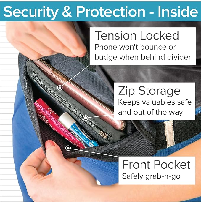 Tune Belt SP2 Running Belt, Slim Waist Pack Holder with Secure Zip Pocket, Sweatproof Storage, Non-Chafing, Fits Large Phones, Easy Access, Money Belt for Men & Women