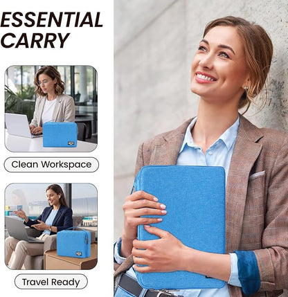 Large Electronic Organizer Travel Case, Double Layer Tech Pouch with Adjustable Dividers, Cable Organizer Bag for Charger, Power Bank, Hard Drive, Camera Gear and Travel Accessories