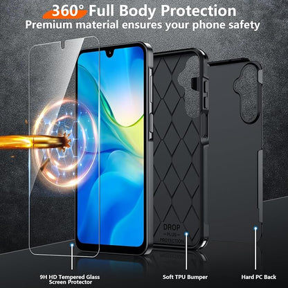 Red2Fire Designed for Samsung Galaxy A16 5G Case, [Military Grade Drop Protection] Non-Slip Heavy Duty Full Body Shockproof Protection Phone Case Galaxy A16 5G Case,Black