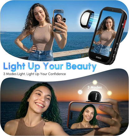 SYNCO XView Selfie Monitor Screen for iPhone 7-17 Series, AI Gesture Wireless & Private Back Camera Monitor with 164FT Range, Magnetic 4K/1080p Rear Camera Vlog Screen for TikTok, YouTube(Black)