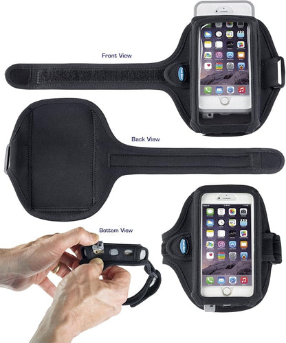 Tune Belt AB92 Cell Phone Armband for Running - Fits iPhone 16/15/14/13 Pro Max, Plus, Samsung Galaxy Ultra/Plus/Note and Large Phones with Protective Cases, Sweat-Resistant Exercise Holder (Black)