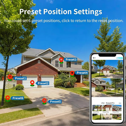 Cameras for Home Security with Dual Lens, 2.4G/5G Outdoor Security Camera, WiFi Camera for Home Security, Color Night Vision, 2-Way Audio, Auto Tracking, 24/7 Continuous Recording