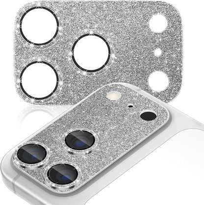 imluckies Compatible with iPhone 17 Pro Max Camera Lens Protector Bling, Ultra HD Tempered Glass Shiny Diamond Camera Plate Sparkle Screen Protection, 9H Anti-Scratch & Easy Install, Glitter Gray