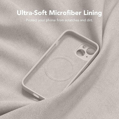 Magnetic for iPhone 13 Case, Compatible with MagSafe, [Full Camera Protection][Screen Protector] Silicone Shockproof Protective Phone Case for iPhone 13 6.1", Stone