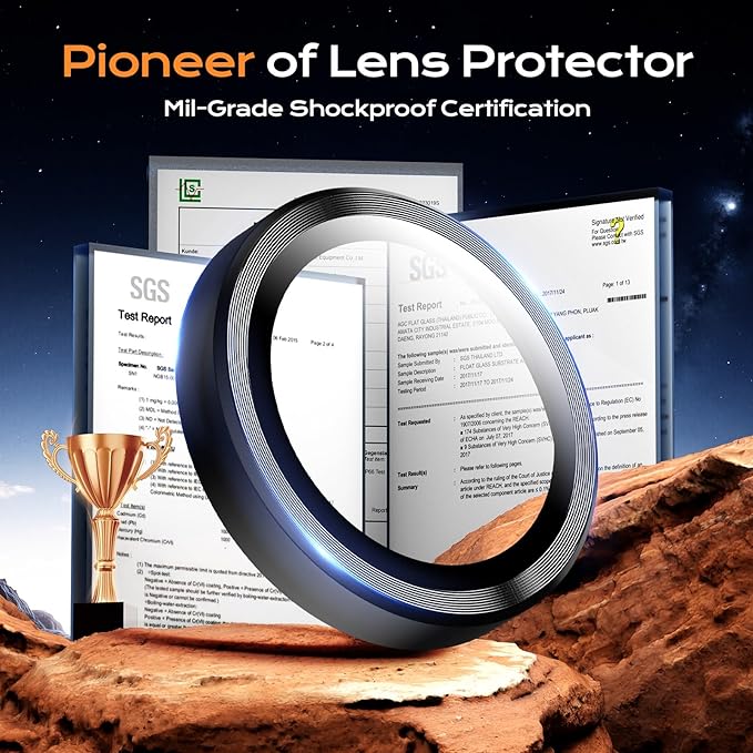 Camera Lens Protector for Samsung Galaxy S25 Ultra,Tempered Glass Metal Individual Camera Cover Screen[Anti-drop] Case Friendly- Black