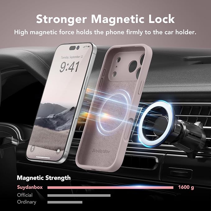 Magnetic for iPhone 17 Pro Case, Compatible with MagSafe, [Full Camera Protection][Screen Protector] Silicone Shockproof Protective Phone Case for iPhone 17 Pro 6.3", Hazel