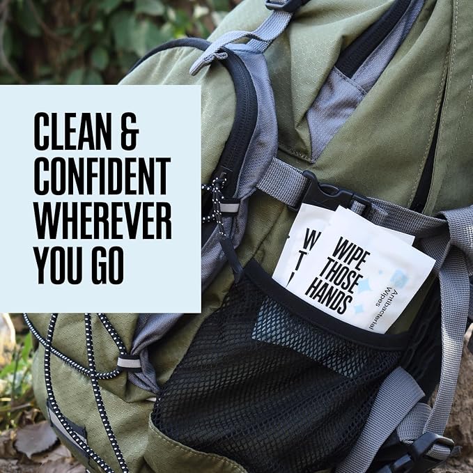 Wipe Those Hands On-The-Go Sanitizing Wipes -1 Pack of 30 Individually Wrapped Wipes - Alcohol & Fragrance-Free - Kills Germs Fast - Travel Friendly