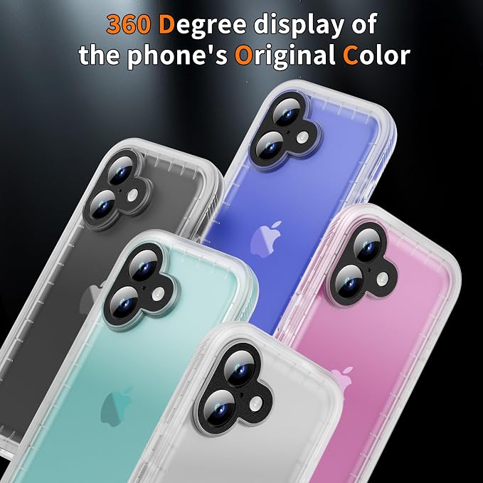 Cozycase for iPhone 16 Case Waterproof - 360 Heavy Duty with Screen/Camera Protector Shockproof IP68 Underwater Dustproof Water Dust Shock Proof Full Body/Front and Back Case Frosted Clear 6.1 inch