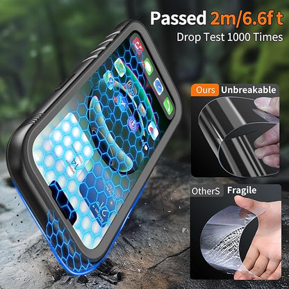 Cozycase Compatible with iPhone 14 Plus Waterproof Case - Full Body Shockproof Dustproof Dropproof Built in Screen Protector Rugged Waterproof Case for iPhone 14 Plus 6.7 Inche Black