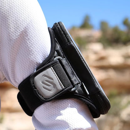 Sporteer Entropy E8 Padded Running Armband - Contoured Memory Foam Support for iPhone 17/16/15 Pro Max & Plus, Galaxy S26+/S25+, Pixel 10/9 Pro XL & Most Phones Up to 165mm - Fits Large Cases