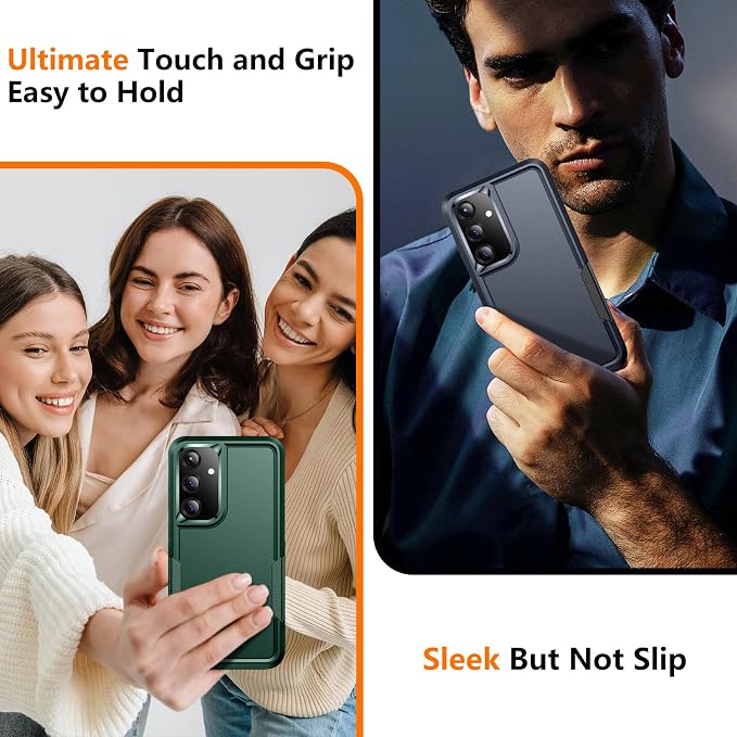 SPIDERCASE Designed for Samsung Galaxy S25 Plus Case, [10 FT Military Grade Drop Protection],2 Pack [Tempered Glass Screen Protector+Camera Lens Protector] Heavy Duty Shockproof Case,Deep Green