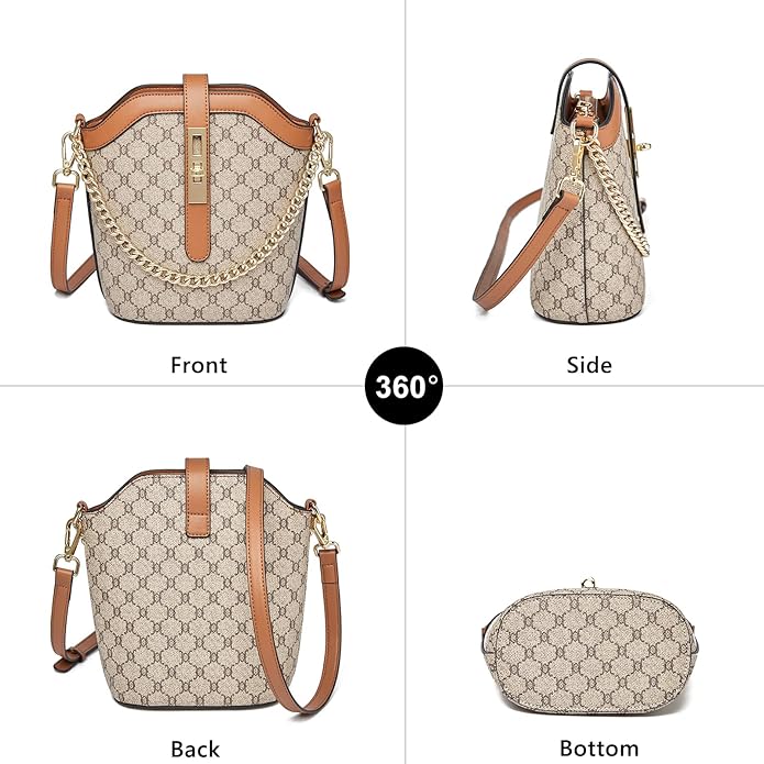FOXLOVER Cell Phone Crossbody Bags for Women Small Lightweight Shoulder Purses PVC Leather Vintage with Adjustable Strap