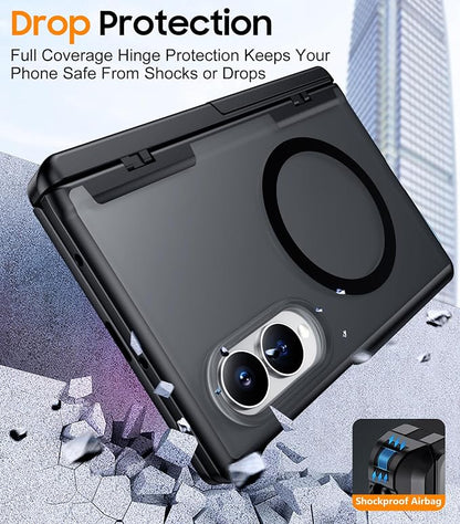 SPIDERCASE for Samsung Galaxy Z Fold 8 Case,Built-in [Screen Protector] [Hinge Protection] [Kickstand] Full Body Protective Phone Case for Galaxy Z Fold 8 - Black