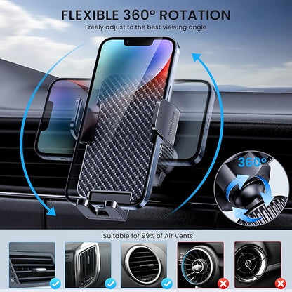 Phone Mount for Car Holders Cell Phon Holder Hands Free Phone Stand for Car Vent Automobile Mount Fit iPhone Android Smartphoe Universal Camera Mount Stabilizers
