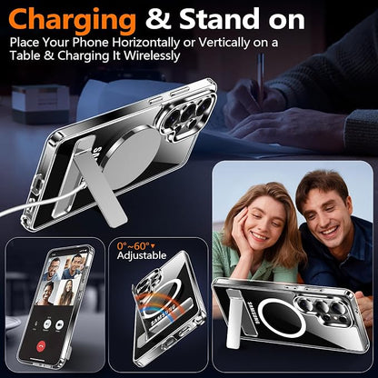 MOZOTER for Samsung Galaxy S26 Ultra Case with Kickstand,[Compatible with Magsafe][2*Screen Protector],Military-Grade Protection,Magnetic Phone Case for Samsung Galaxy S26 Ultra-Clear