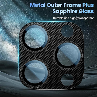 Uyiton for iPhone-16-Pro-Max/16-Pro/iPhone-14-Pro-Max/14-Pro Camera Lens-Protector: [Kevlar Weave Design][Strong Adsorption][Ultra-Thin] Metal Tempered Glass Rear Camera Screen Cover - Kevlar Black
