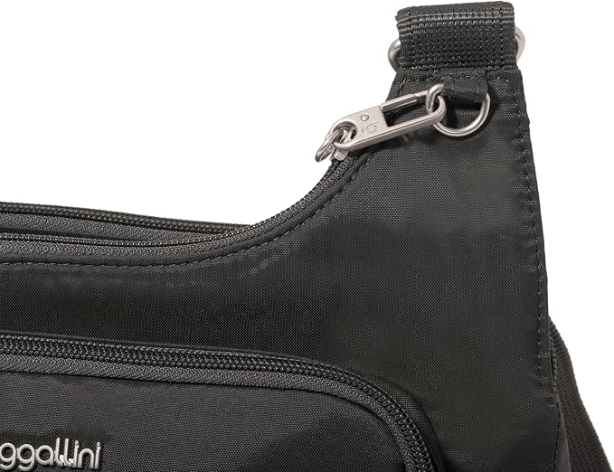 Baggallini Securtex Anti-theft Crossover Crossbody Bag 11”w X 8.5”h, Rfid, Built-in Wallet, Locking Zippers