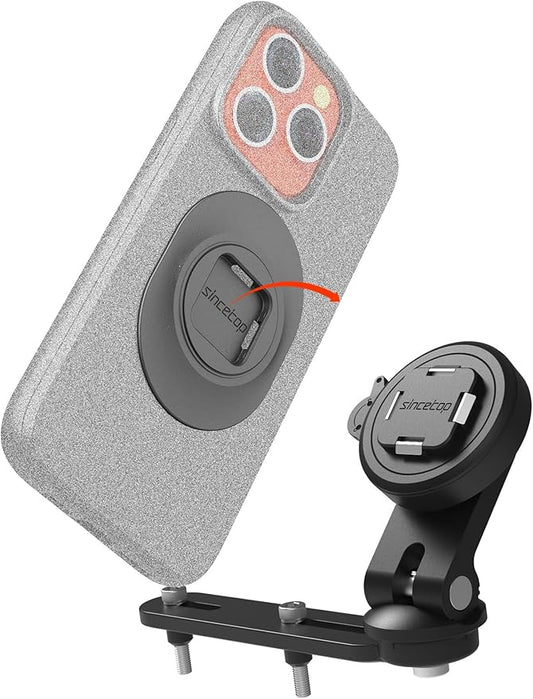 sincetop Motorcycle Brake Reservoir Mount - Series Q [ Quad ] - Brake Pump Cover Scooter/Moto Phone Holder, Quick Release Aluminum Moto Motobike Tank Cell Phone Base Stand