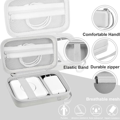 Leayjeen Travel Case Compatible with Hicober 3 in 1 Charging Station/UCOMX Nano Magnetic 2 in 1 Wireless Charger,Foldable Magnetic Charging Station Storage Holder Bag-White(Case Only)
