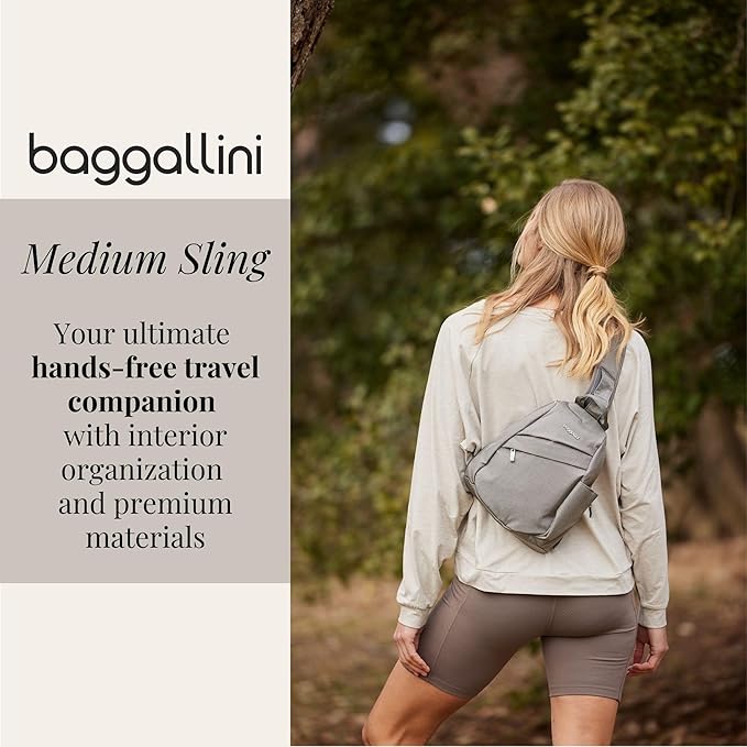 Baggallini Medium Sling Backpack - 9"x11" Lightweight Sling Bag with Convertible Adjustable Shoulder Strap