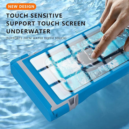 GOLDJU Waterproof Phone Case, Underwater Diving Phone Case for Snorkeling,IPX8 Waterproof Phone Pouch with Lanyard for Apple iPhone，Samsung,and up to 7.0",Beach Cruise Ship Travel Essentials -Blue
