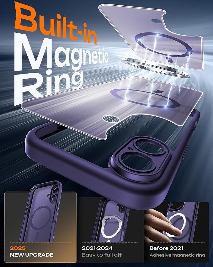 TOCOL for Phone 17 Case, Compatible with Magsafe Charger, Full Camera Protection, Drop Protection, Translucent Matte Phone Case for Phone 17 6.3 inch (Midnight Purple)