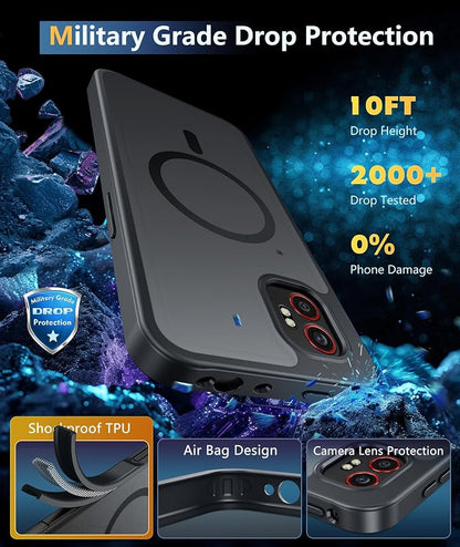 FNTCASE for Samsung-Galaxy XCover 7-Pro Case: for XCover 6 Pro Case Magnetic Translucent Matte Shockproof Slim Phone Cover - Military Grade Drop Proof Hard Back Anti-Fingerprint Protective Case