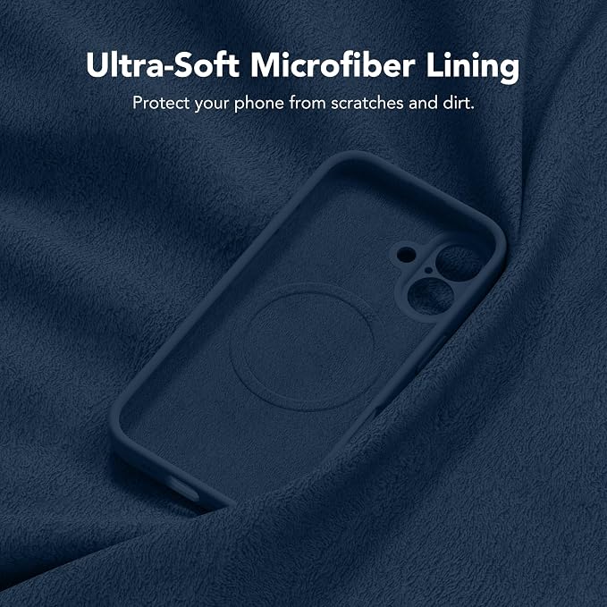 Magnetic for iPhone 16 Plus Case, Compatible with MagSafe, [Full Camera Protection][Screen Protector] Silicone Shockproof Protective Phone Case for iPhone 16 Plus 6.7", Cobalt Blue