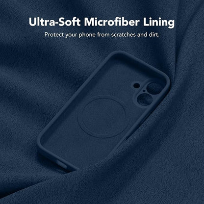 Magnetic for iPhone 16 Plus Case, Compatible with MagSafe, [Full Camera Protection][Screen Protector] Silicone Shockproof Protective Phone Case for iPhone 16 Plus 6.7", Cobalt Blue