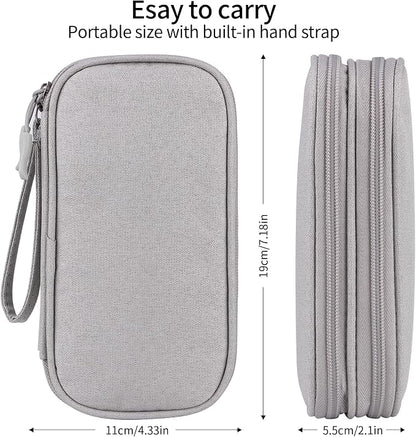JIAKAI Travel Cable Organizer - Electronics Accessories Bag(Double Layer - Grey)