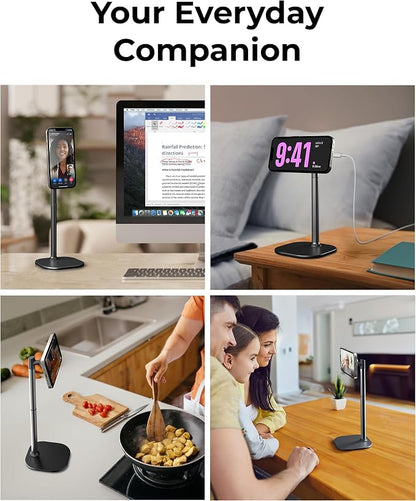 COOPER MagStand - iPhone Stand for Desk & Video Recording, Compatible with MagSafe, Stand for iPhone 17 Pro Max Plus, 16/15/14/13/12 (x2 Pack - Night Black)
