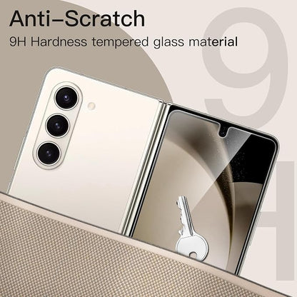 JETech Front Screen Protector for Samsung Galaxy Z Fold 5, 3-Pack | 9H Tempered Glass, HD Clear, Anti-Scratch Protection, Easy Installation Tool
